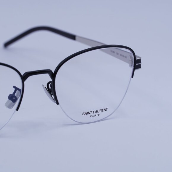Saint Laurent SL M64 002 Eyeglasses Black/Silver 52mm Cat Eye Frame - Picture 2 of 11